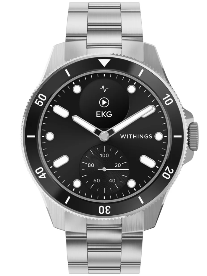 Withings ScanWatch Nova Smartwatch Epanafortizomenis Batarias me Asimi Metalliko Brasele HWA10-model 9-All-Int